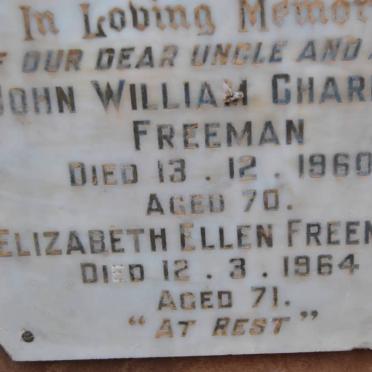 FREEMAN John William Charles -1960 &amp; Elizabeth Ellen -1964