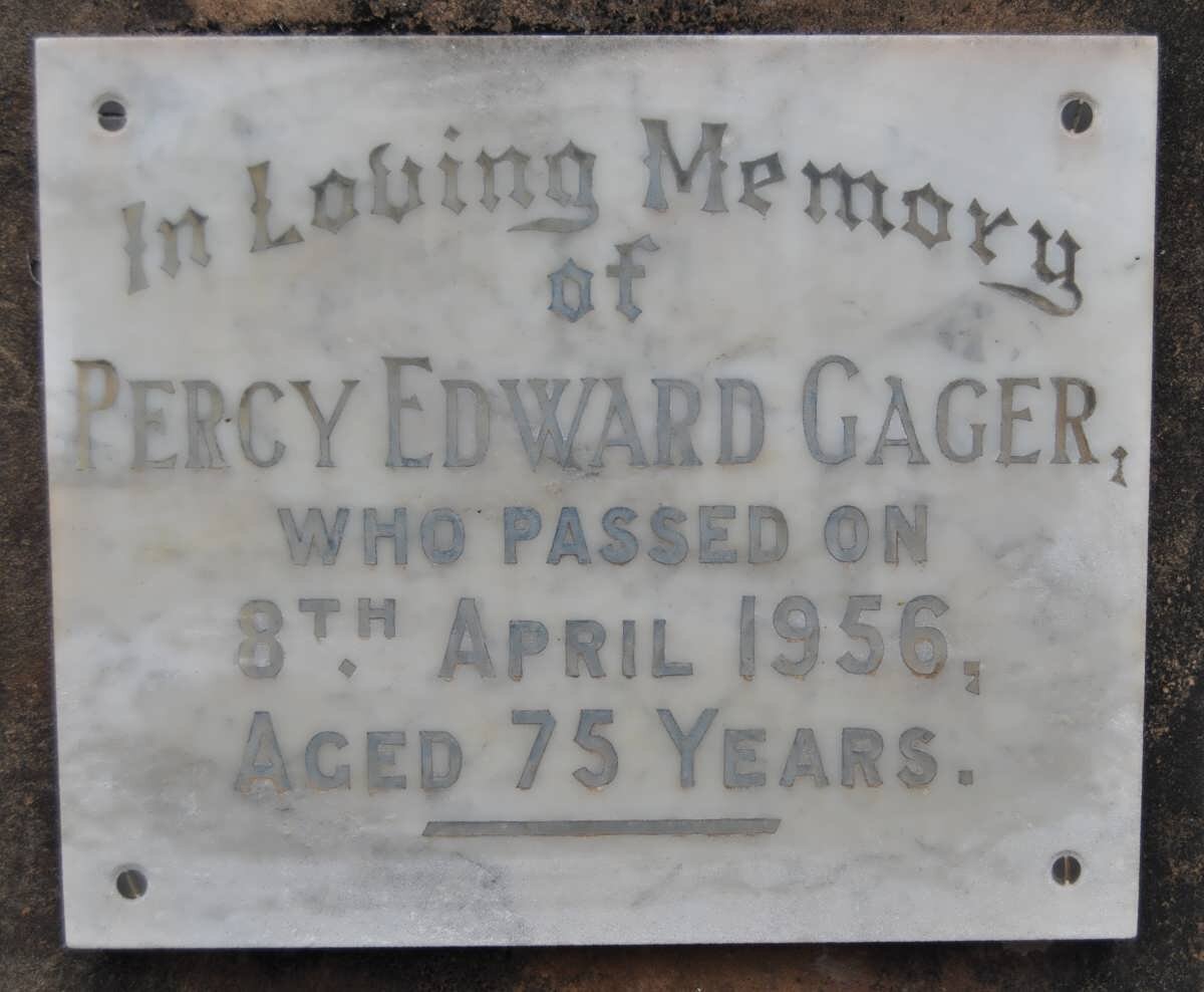 GAGER Percy Edward -1956