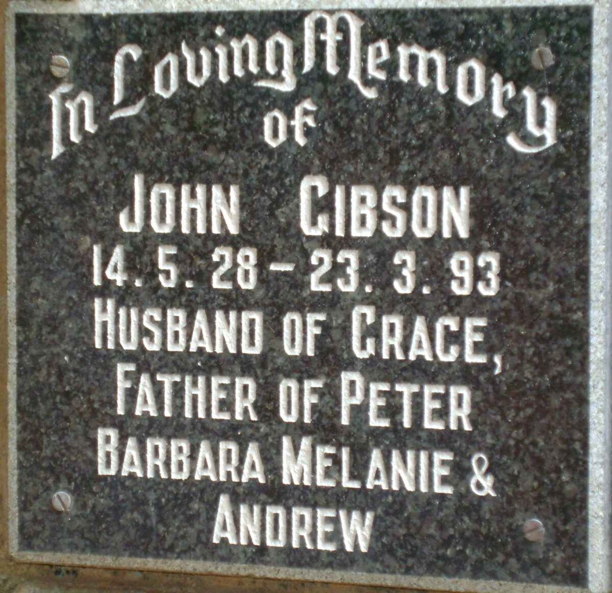 GIBSON John 1928-1993