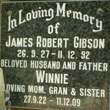 GIBSON James Robert 1927-1992 &amp; Winnie 1922-2009