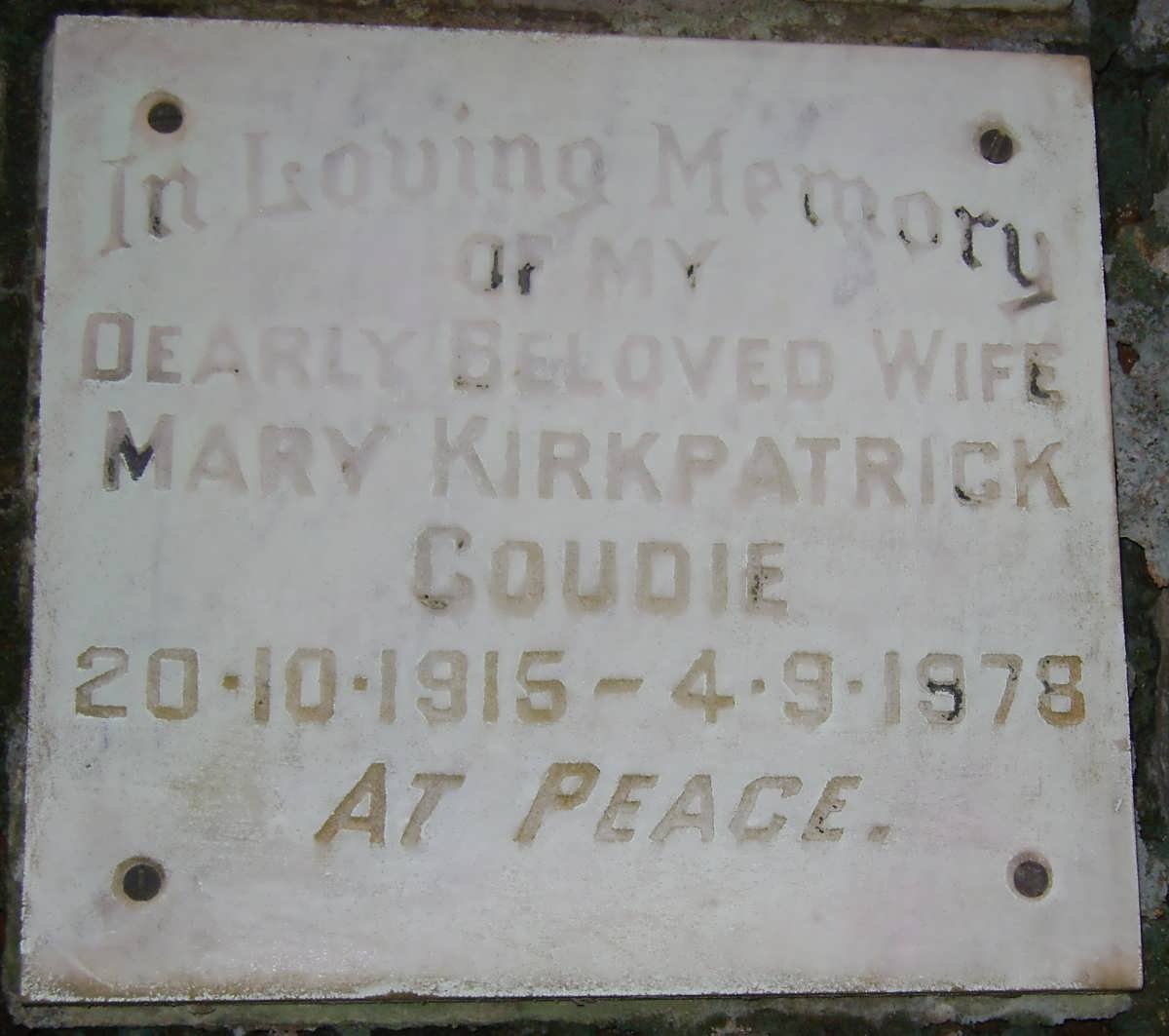 GOUDIE Mary Kirkpatrick 1915-1978