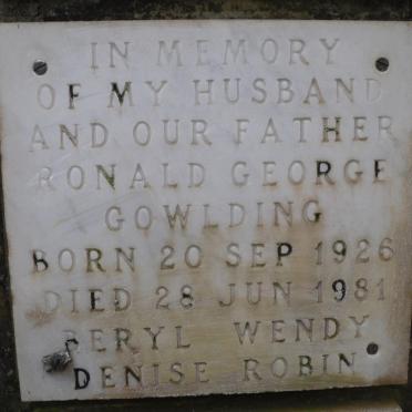 GOWLDING Ronald George 1926-1981
