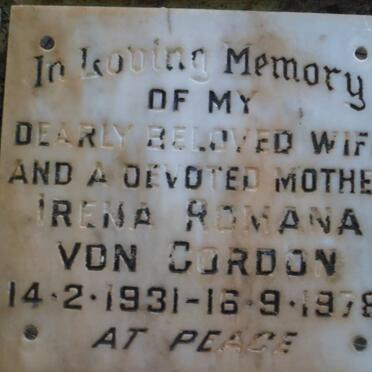 GORDON Irena Romana, von 1931-1978
