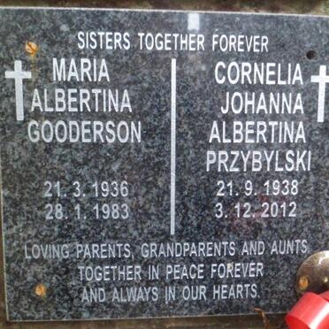 GOODERSON Maria Albertina 1936-1983 :: PRZYBYLSKI Cornelia Johanna Albertina 1938-2012