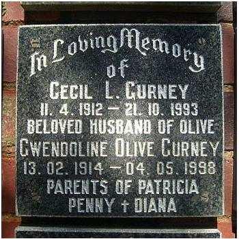 GURNEY Cecil L. 1912-1993 &amp; Gwendoline Olive 1914-1998