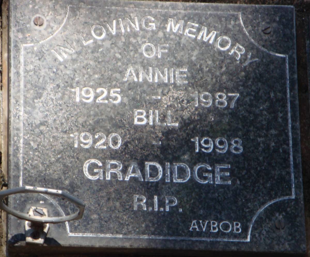 GRADIDGE Bill 1920-1998 &amp; Annie 1925-1987