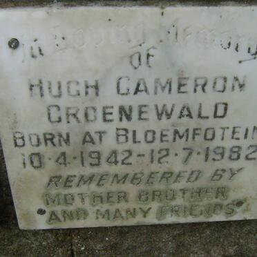 GROENEWALD Hugh Cameron 1942-1982