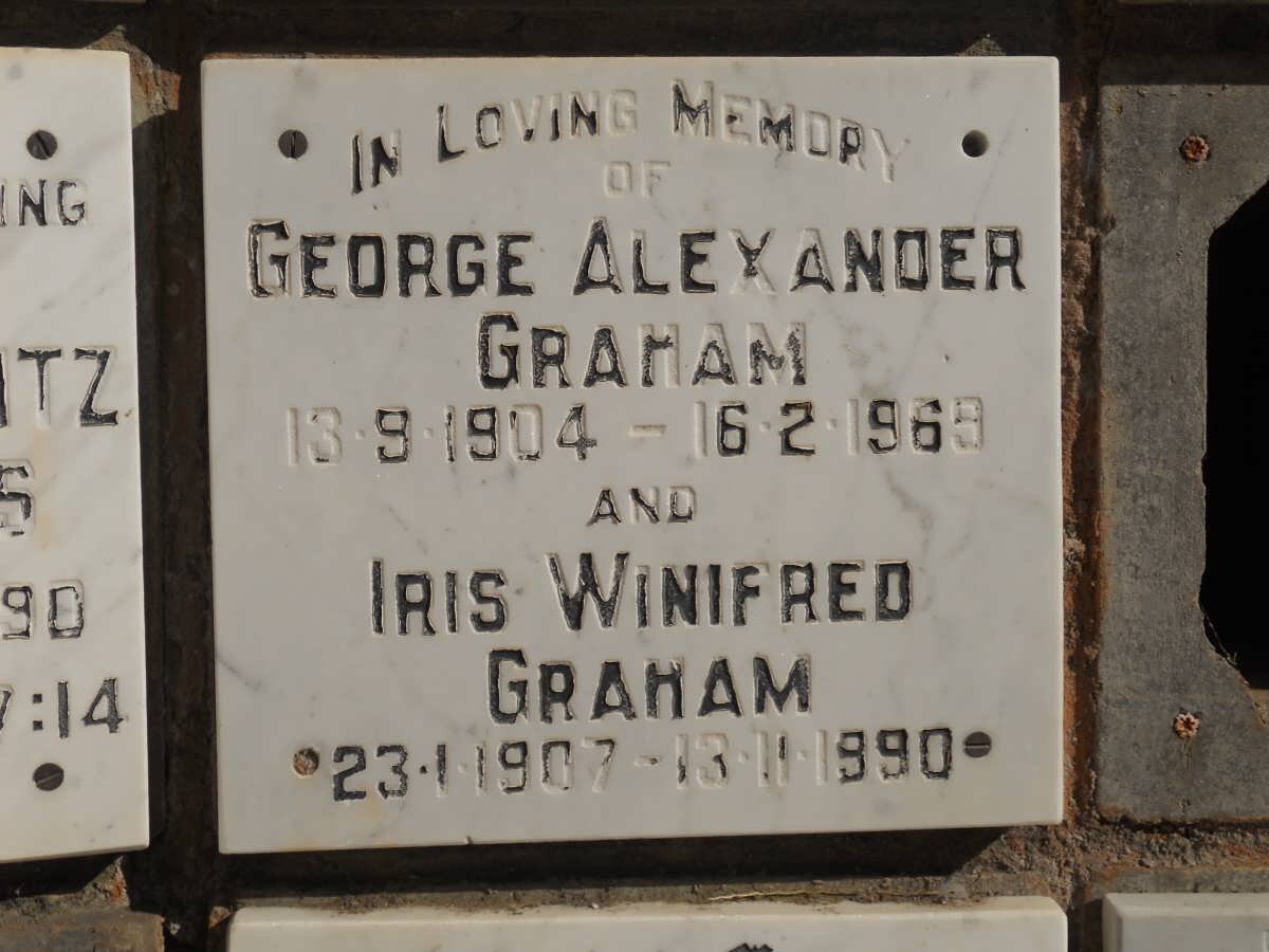 GRAHAM George Alexander 1904-1969 &amp; Iris Winifred 1907-1990