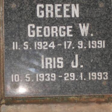 GREEN George W. 1924-1991 &amp; Iris J. 1939-1993