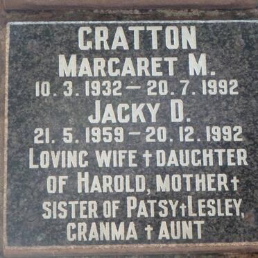 GRATTON Margaret M. 1932-1992 :: GRATTON Jacky D. 1959-1992
