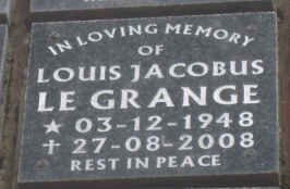 GRANGE Louis Jacobus, le 1948-2008