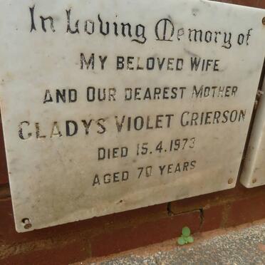 GRIERSON Gladys Violet -1973