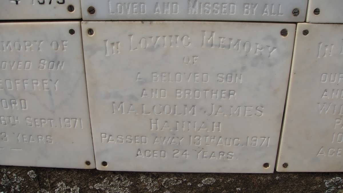 HANNAH Malcolm James -1971