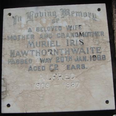 HAWTHORNTHWAITE Alfred 1909-1987 &amp; Muriel Iris -1969