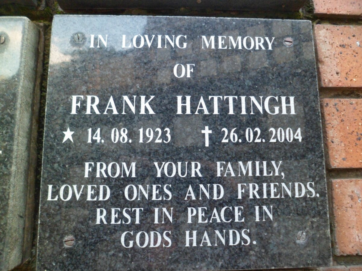 HATTINGH Frank 1923-2004