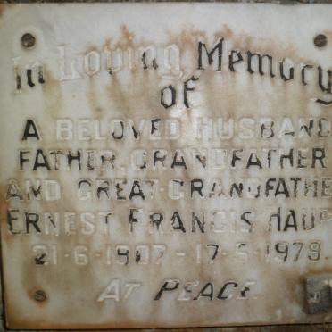 HAUPT Ernest Francis 1907-1979