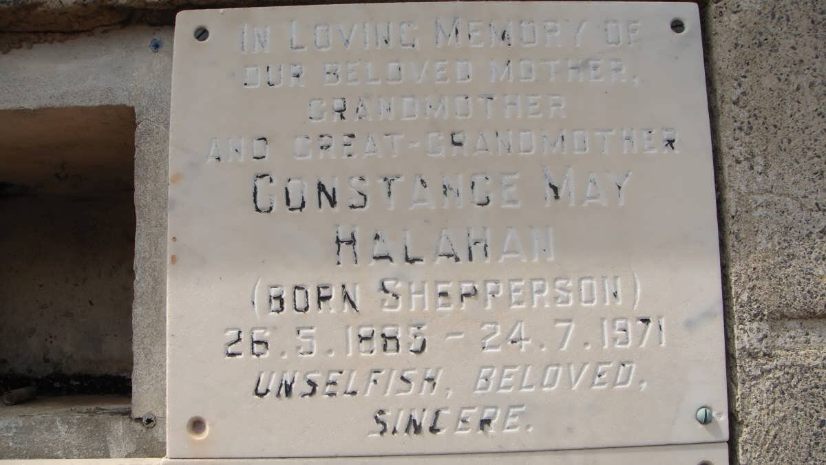 HALAHAN Constance May nee SHEPPERSON -1971