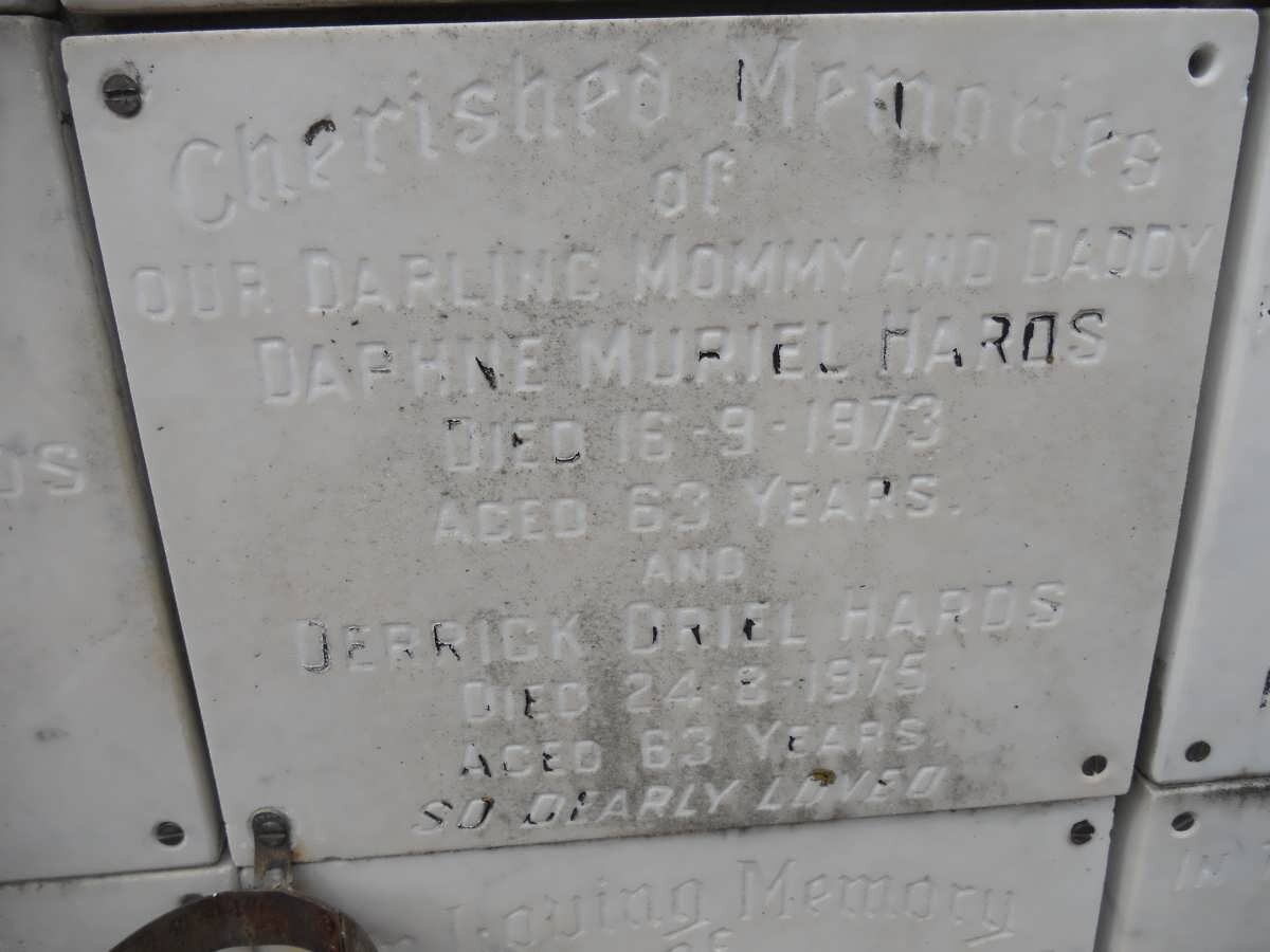 HARDS Derrick Oriel -1975 &amp; Daphne Muriel -1973