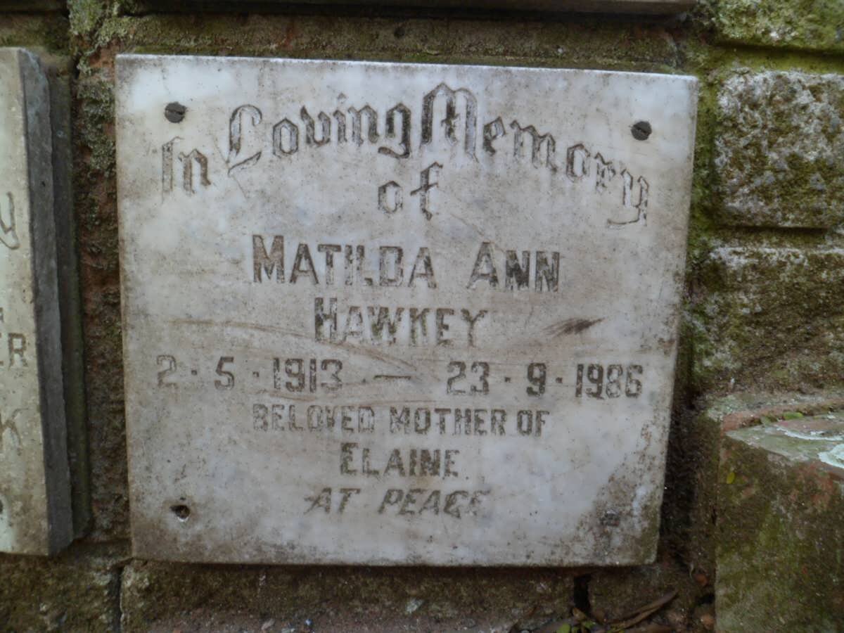 HAWKEY Mathilda Ann 1913-1986