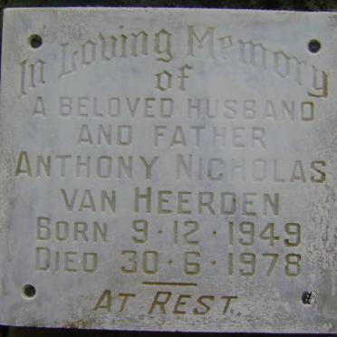 HEERDEN Anthony Nicholas, van 1949-1978