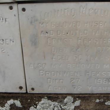 HEKSTER Ernst -1972 &amp; Bronwen -1982