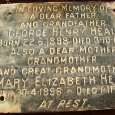 HEALE George Henry 1898-1975 &amp; Mary Elizabeth 1896-1976