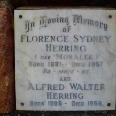 HERRING Alfred Walter 1886-1959 &amp; Florence Sydney MORALEE 1881-1957