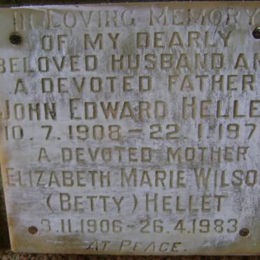 HELLET John Edward 1908-1979 &amp; Elizabeth Marie WILSON 1906-1983