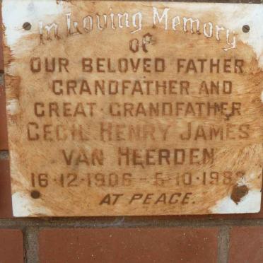 HEERDEN Cecil Henry James, van 1906-1983