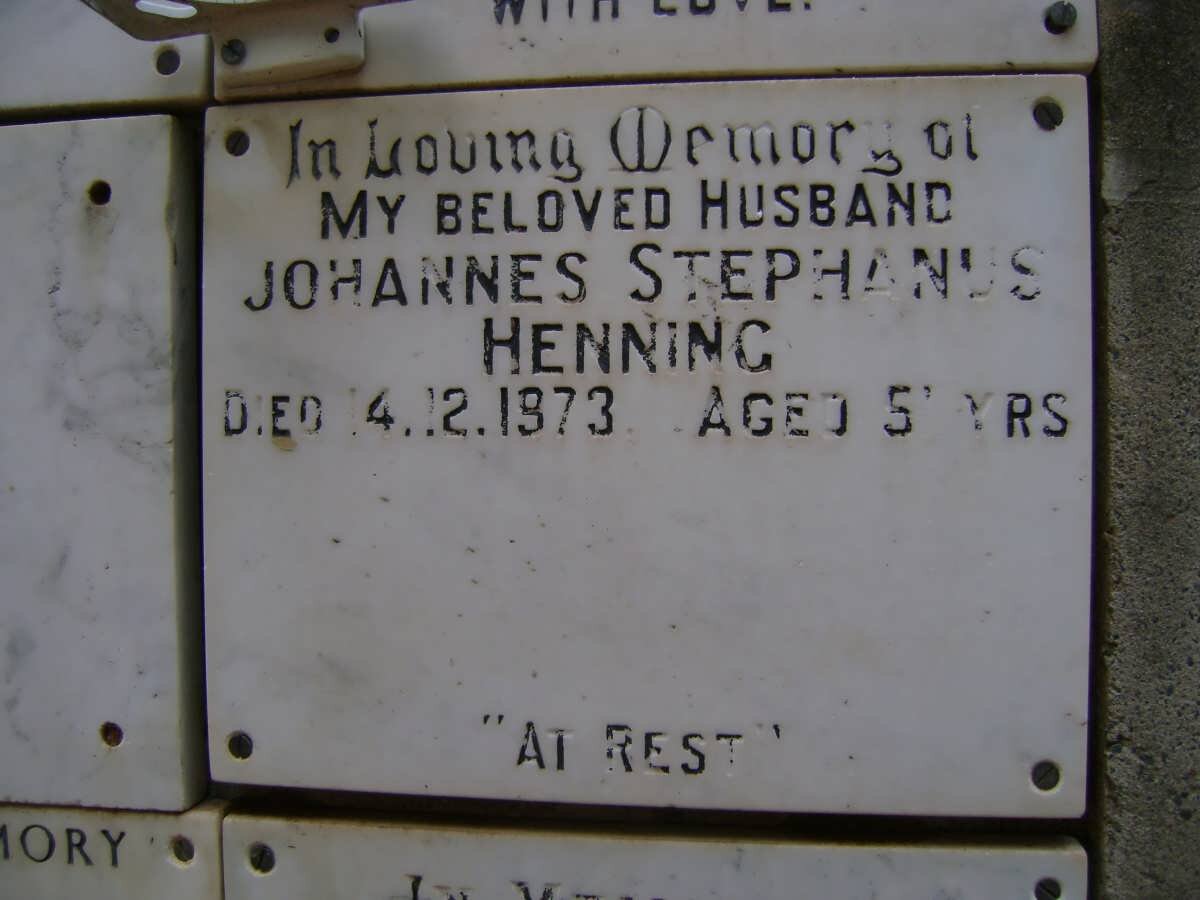 HENNING Johannes Stephanus -1973
