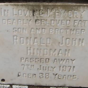 HINDMAN Ronald John -1971