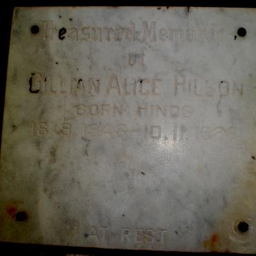 HILSON Gillian Alice nee HINDS 1948-1986