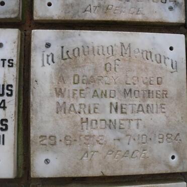 HODNETT Marie Netanie 1918-1984