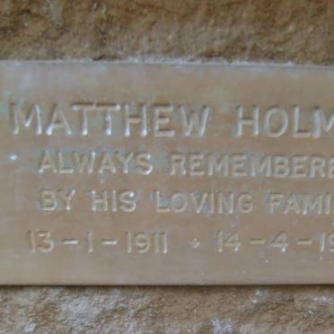 HOLMES Matthew 1911-1972