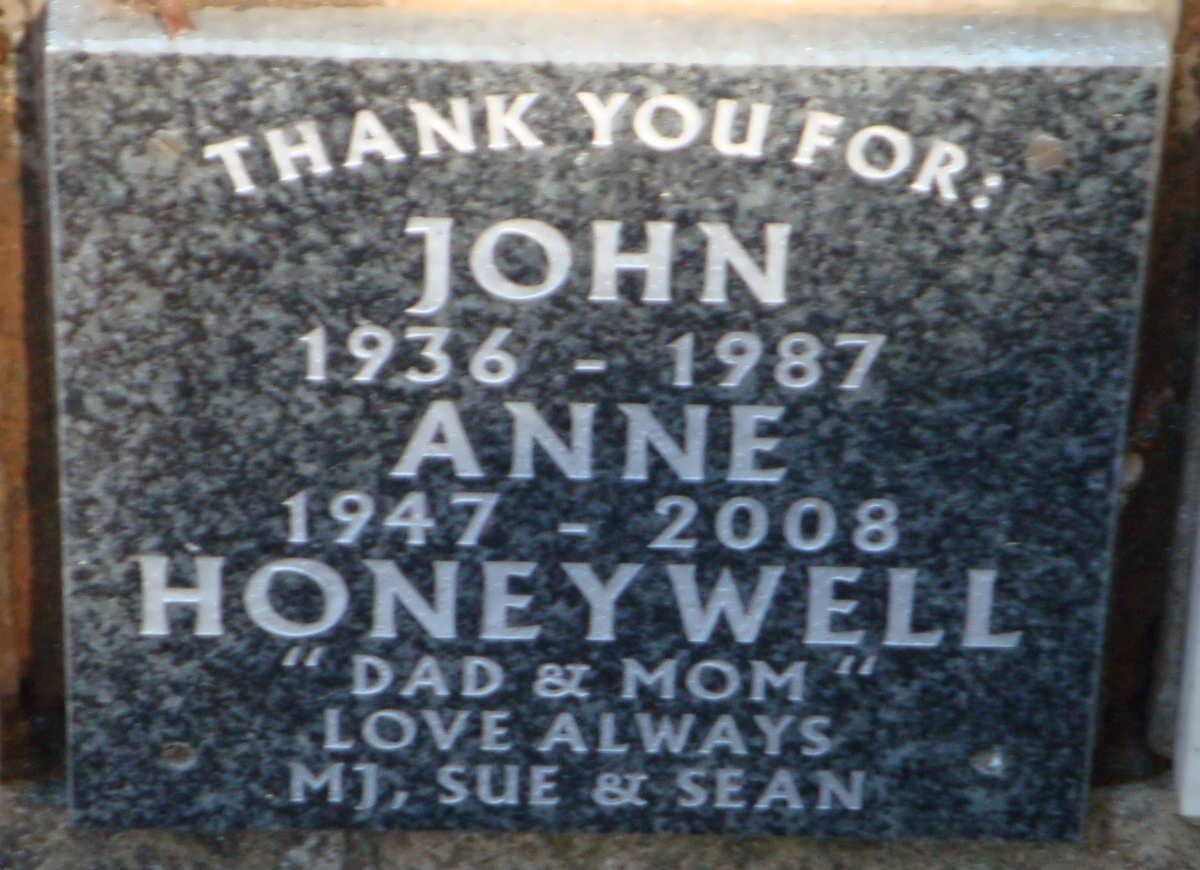 HONEYWELL John 1936-1987 &amp; Anne 1947-2008