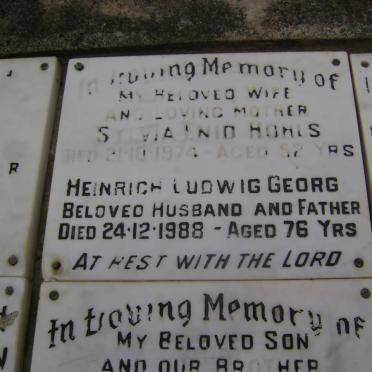 HOHLS Sylvia Enid -1974 :: GEORG Heinrich Ludwig -1988