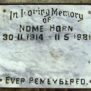 HORN Nome 1914-1981
