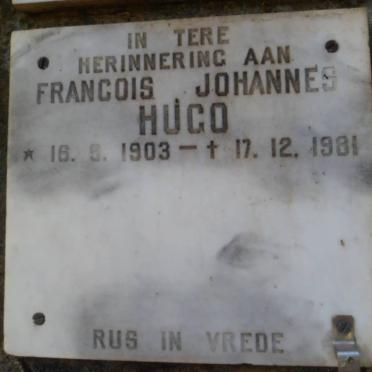 HUGO Francois Johannes 1903-1981