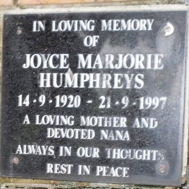 HUMPHREYS Joyce Marjorie 1920-1997