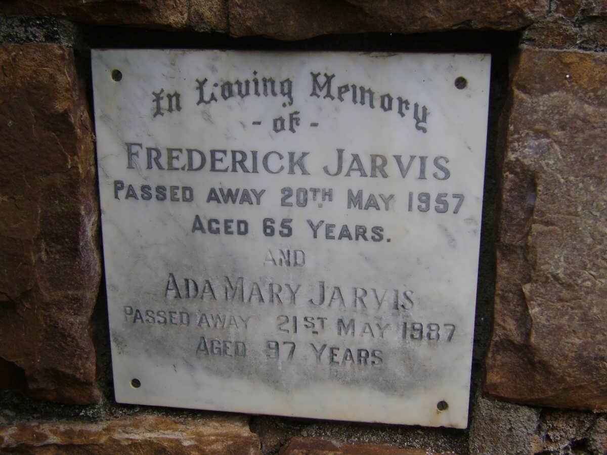JARVIS Frederick -1957 &amp; Ada Mary -1987
