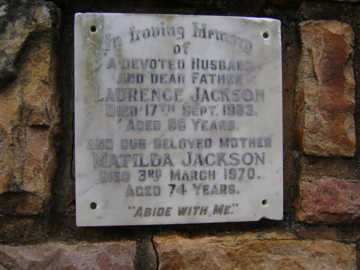 JACKSON Laurence -1963 &amp; Matilda -1970