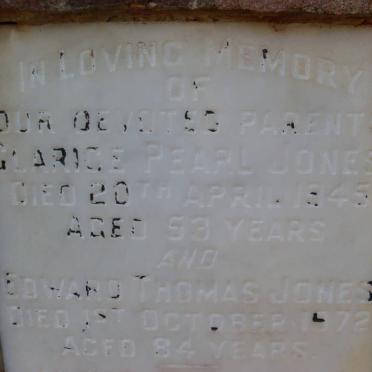 JONES Edward Thomas -1972 &amp; Clarice Pearl -1945