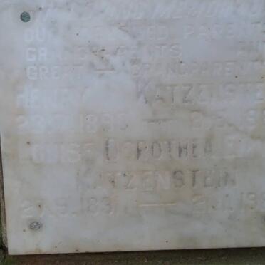 KATZENSTEIN Henry 1890-1980 &amp; Louise Dorothea Emilie 1891-1982