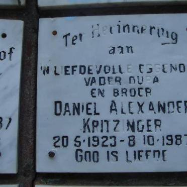 KRITZINGER Daniel Alexander 1923-1987