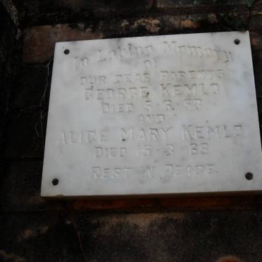 KEMLO George -1953 &amp; Alice Mary -1969