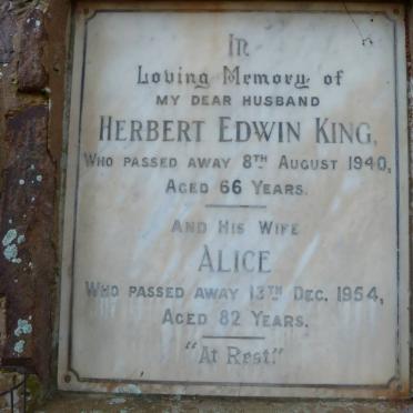 KING Herbert Edwin -1940 &amp; Alice -1954