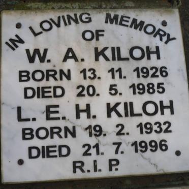 KILOH W.A. 1926-1985 &amp; L.E.H. 1932-1996