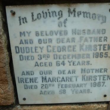 KIRSTEN Dudley George -1965 &amp; Irene Margaret -1967