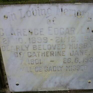 LAWN Clarence Edgar 1899-1990 &amp; Catherine Jane 1901-1987