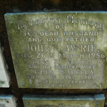 LAWRIE John -1956 &amp; Agnes Isabella  -1960